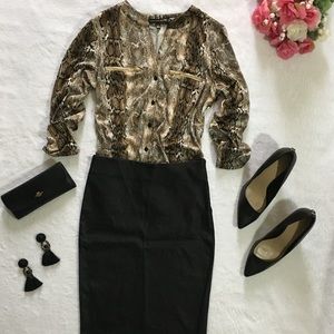 🖤Sexy Long Sleeves Snake-Skin Blouse🖤